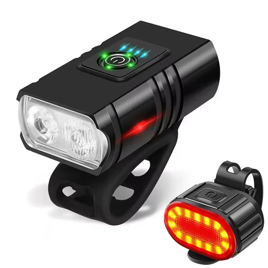 USB wiederaufladbare Fahrradlampe mit 2 LED Lichtern