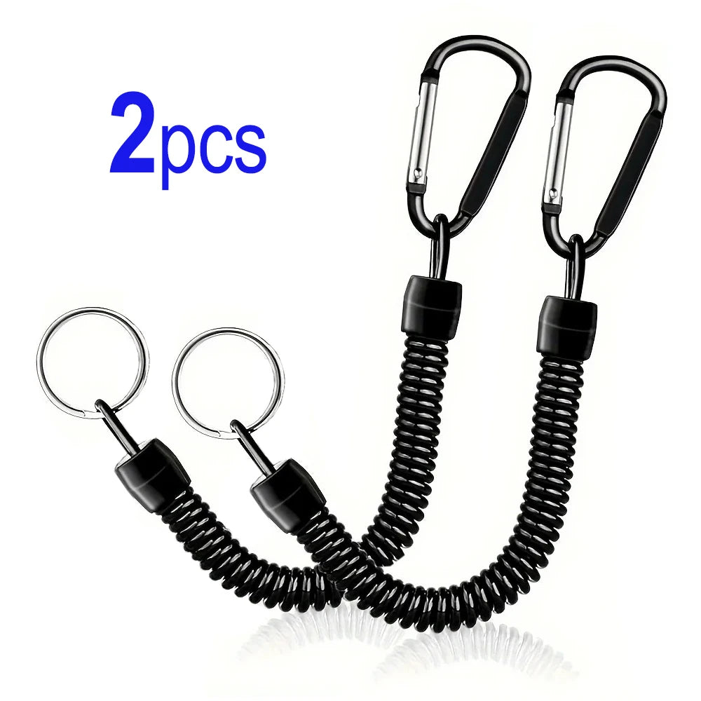 Verlängerbares Sicherheitsseil mit Karabiner für Angler