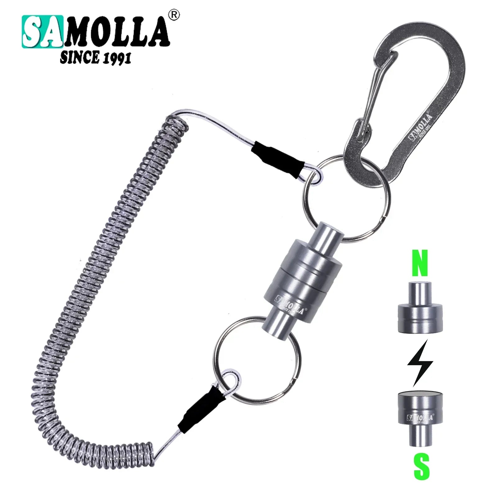 Magnetischer Netzhalter mit Spiralkabel für Angler – clever-campen Camping & Outdoor Schweiz