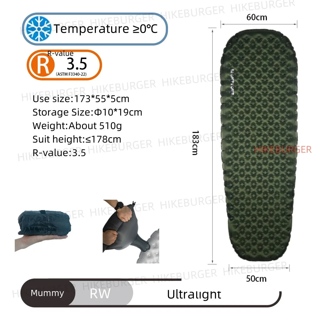 Leichte Camping Luftmatratze R-Wert 7.5 für Outdoor