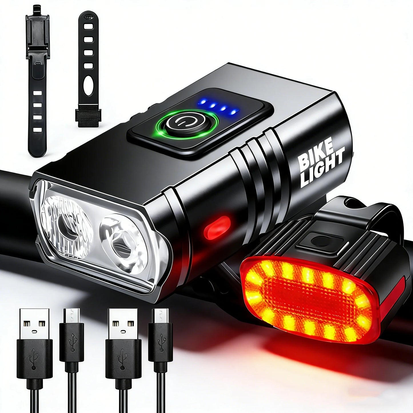 USB Wiederaufladbare Fahrradlichter für Sicherheit