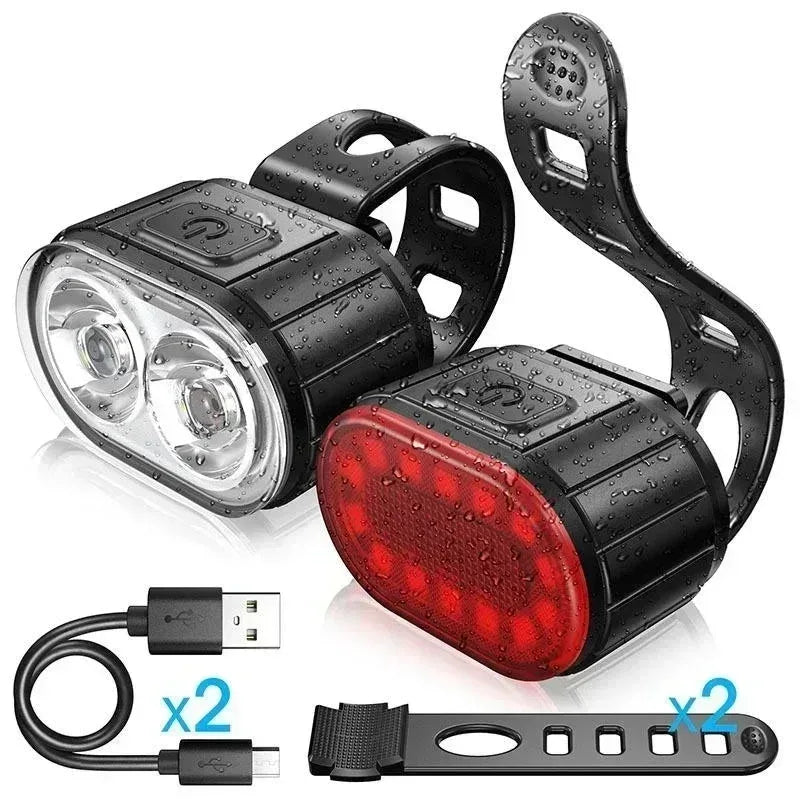 Wasserdichtes Fahrradlicht Set mit USB Aufladung – clever-campen Camping & Outdoor Schweiz