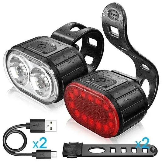 Wasserdichtes Fahrradlicht Set mit USB Aufladung – clever-campen Camping & Outdoor Schweiz