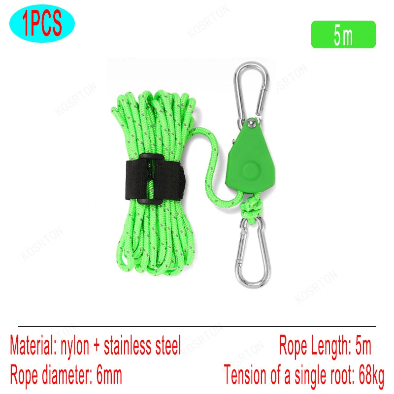 Verstellbarer Camping Seilspanner mit Karabiner 4/5m