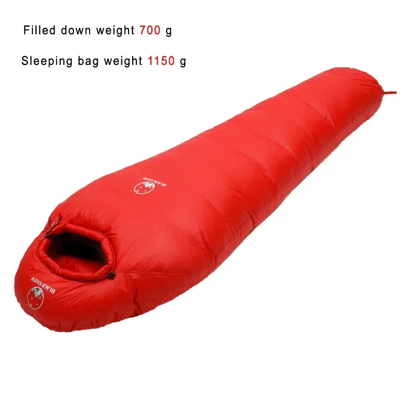 Wärmer Schlafsack aus Gänsedaunen für Winter-Camping
