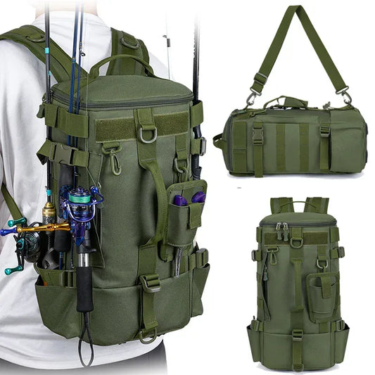 Taktischer Angelrucksack mit Rutenhaltern – clever-campen Camping & Outdoor Schweiz