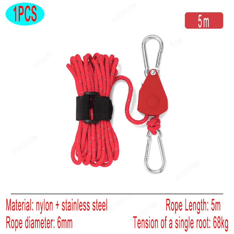 Verstellbarer Camping Seilspanner mit Karabiner 4/5m