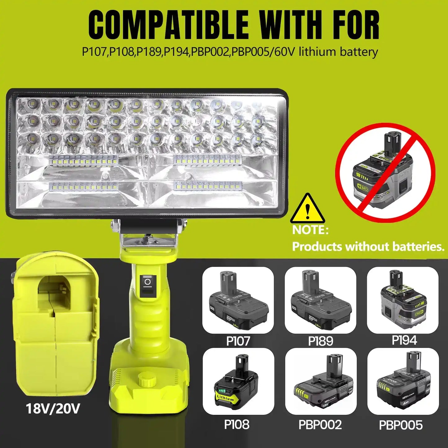 LED Arbeitsleuchte 4000LM für Ryobi 18V Batterien – clever-campen Camping & Outdoor Schweiz