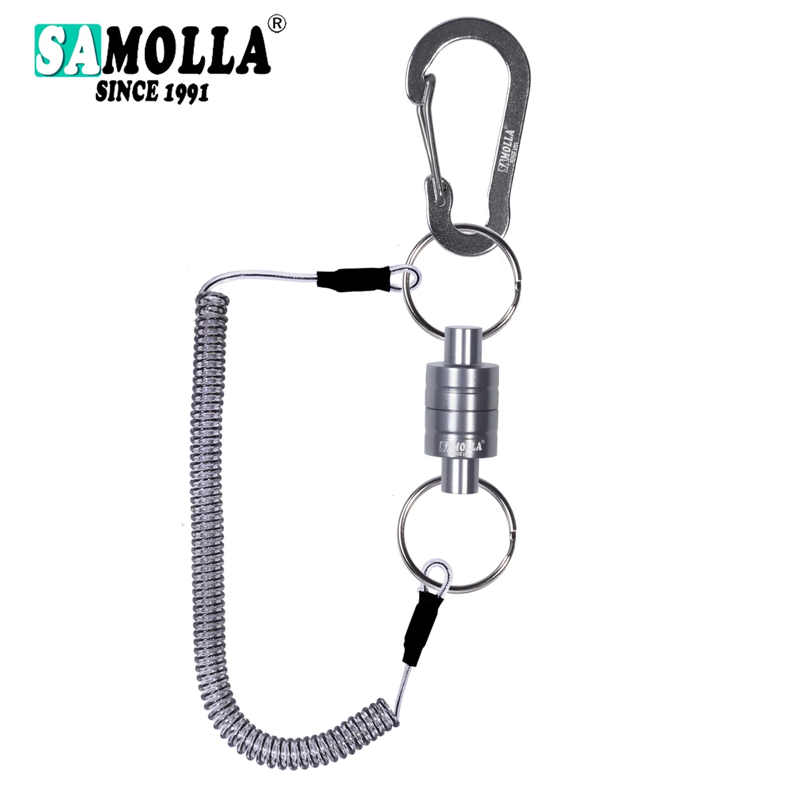 Magnetischer Netzhalter mit Spiralkabel für Angler