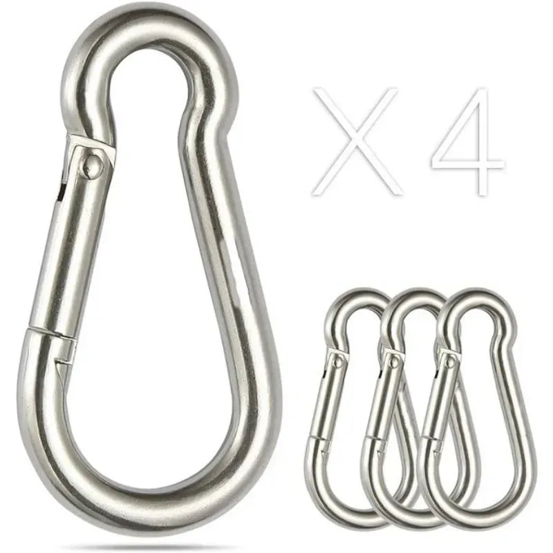 4er Set 304 Edelstahl Karabinerhaken für Hängematten – clever-campen Camping & Outdoor Schweiz