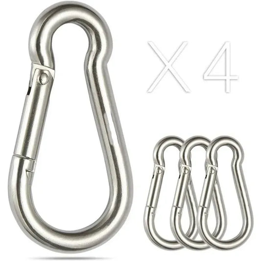 4er Set 304 Edelstahl Karabinerhaken für Hängematten – clever-campen Camping & Outdoor Schweiz