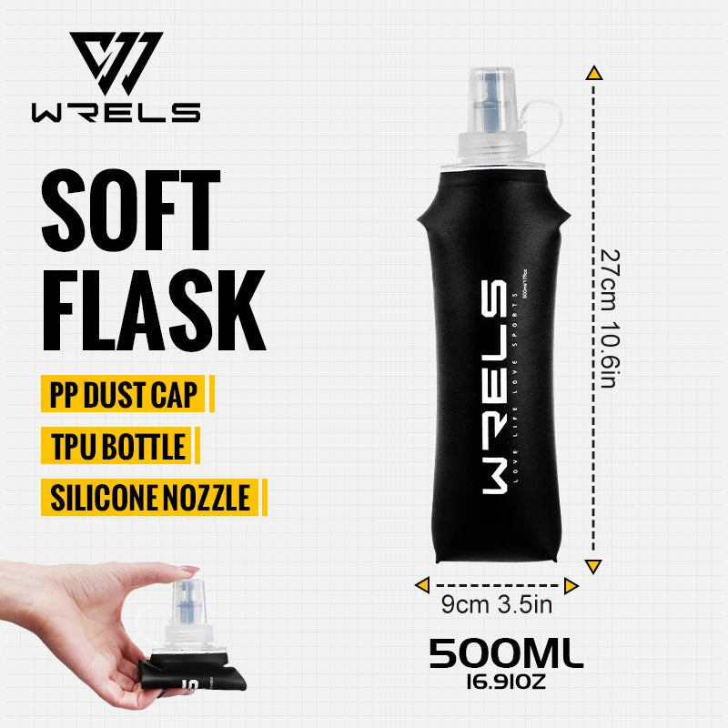 WRELS Soft Flask 500ml Faltbare Trinkflasche für Outdoor