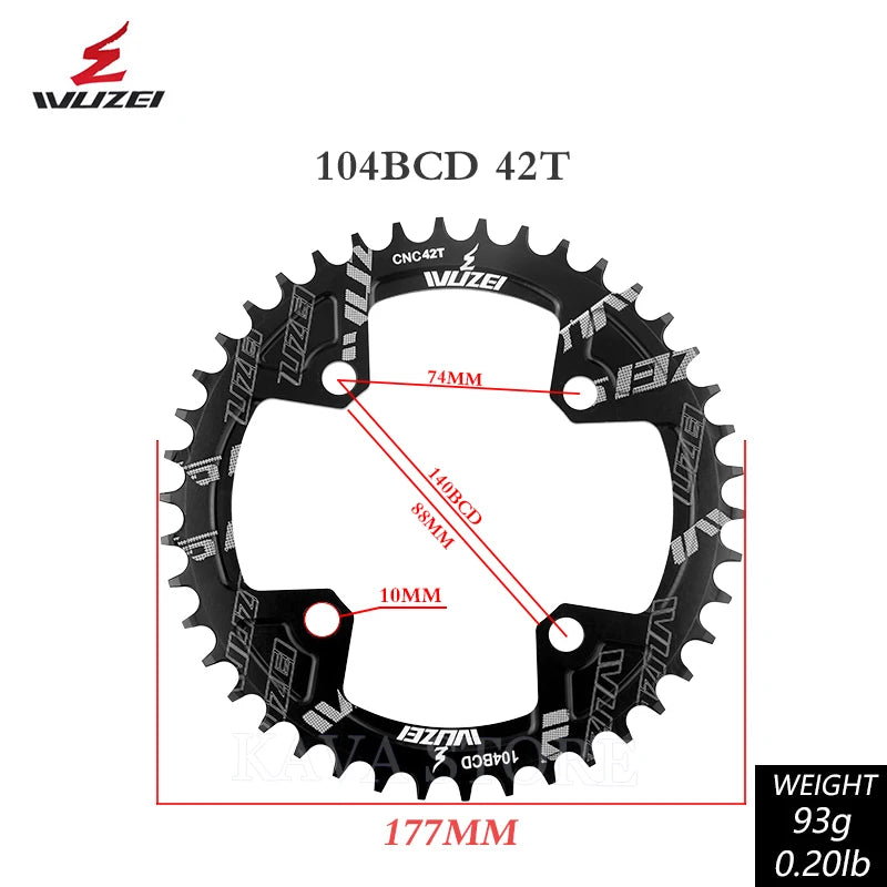 Wuzei 104BCD MTB Kettenblatt Narrow Wide 30-42T