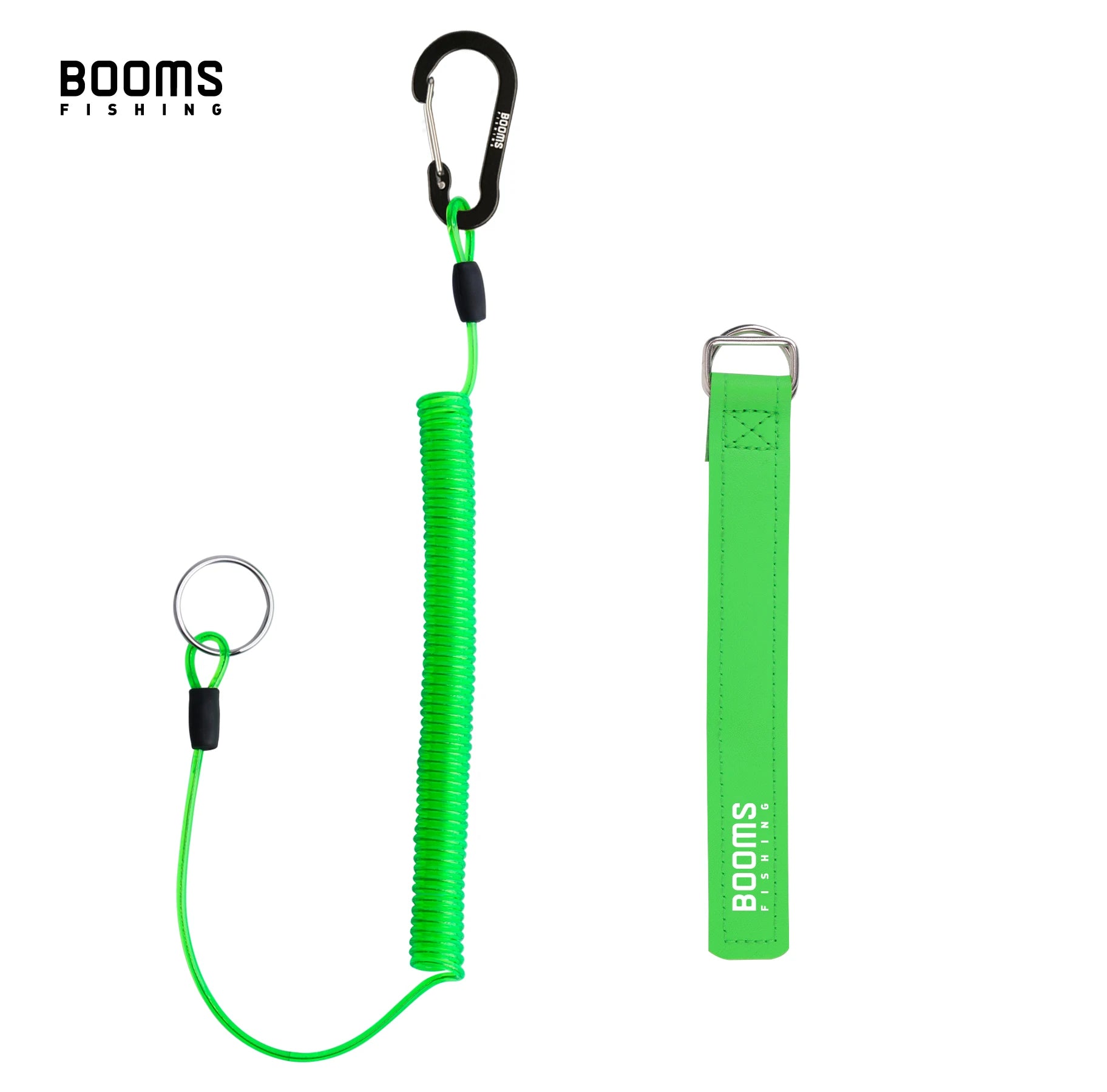 Coiled Lanyard mit Karabiner für Angelruten und Netze