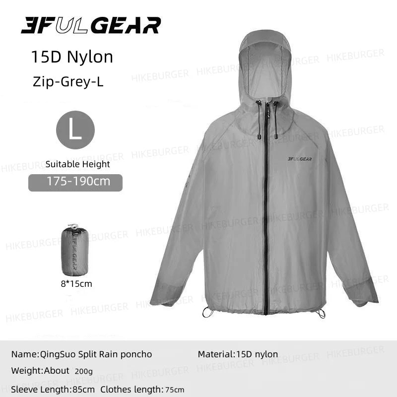3F UL GEAR QingSuo Spilt Regenponcho - Ultraleicht