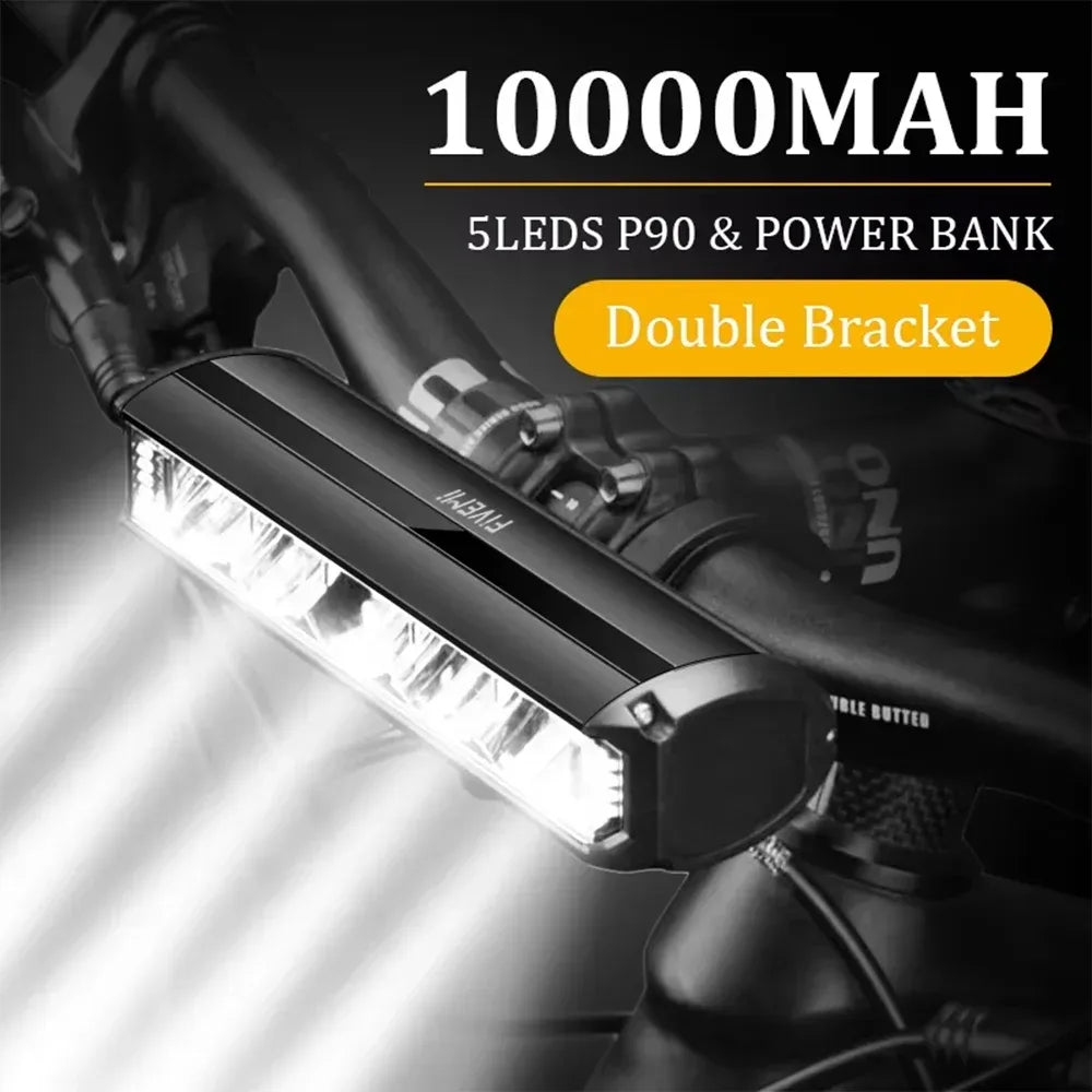 Fivemi 5-LED Fahrradlicht 10000mAh wiederaufladbar – clever-campen Camping & Outdoor Schweiz