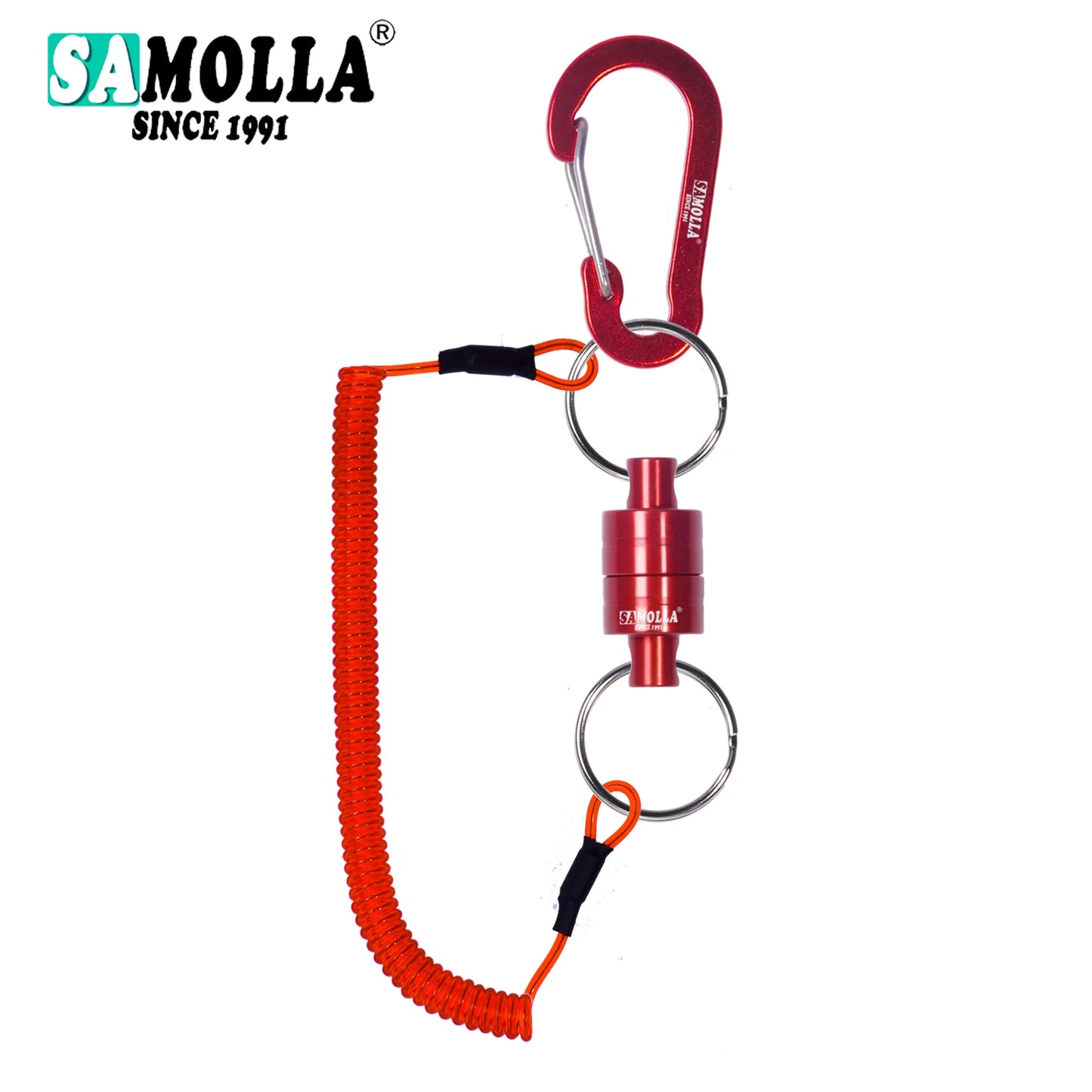 Magnetischer Netzhalter mit Spiralkabel für Angler