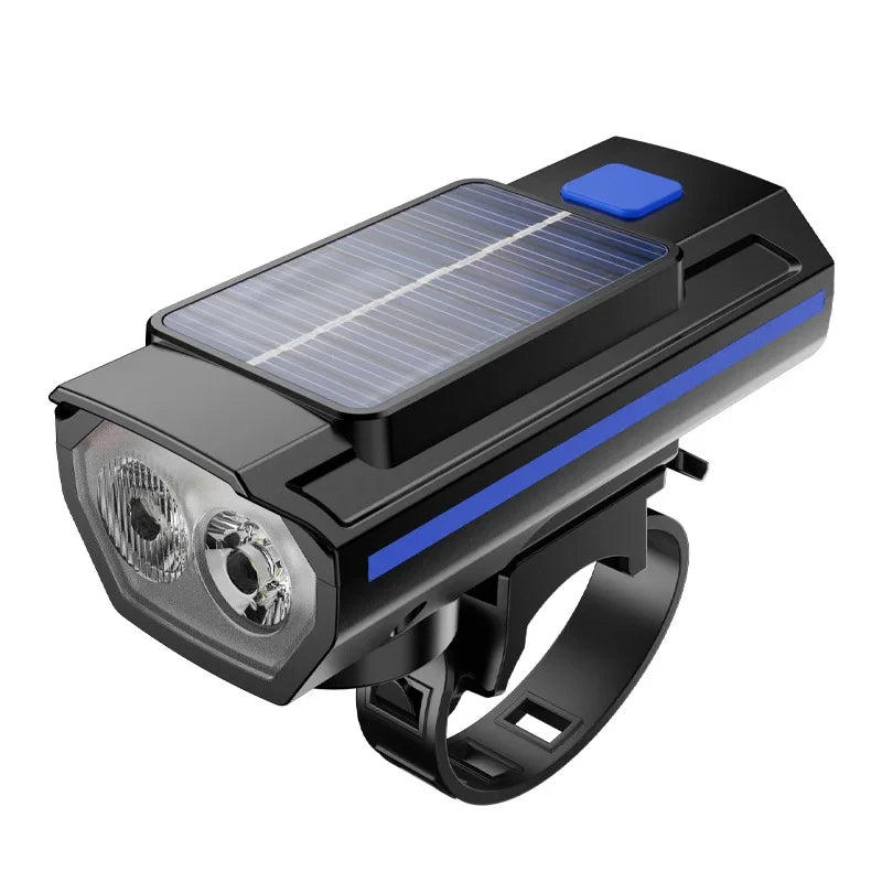 Solar Fahrradlicht mit Horn 120dB und USB-C Aufladung