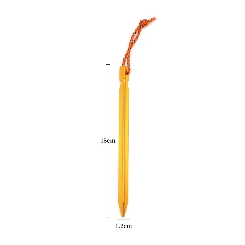 Aluminium Zeltpflöcke 18cm mit reflektierendem Seil