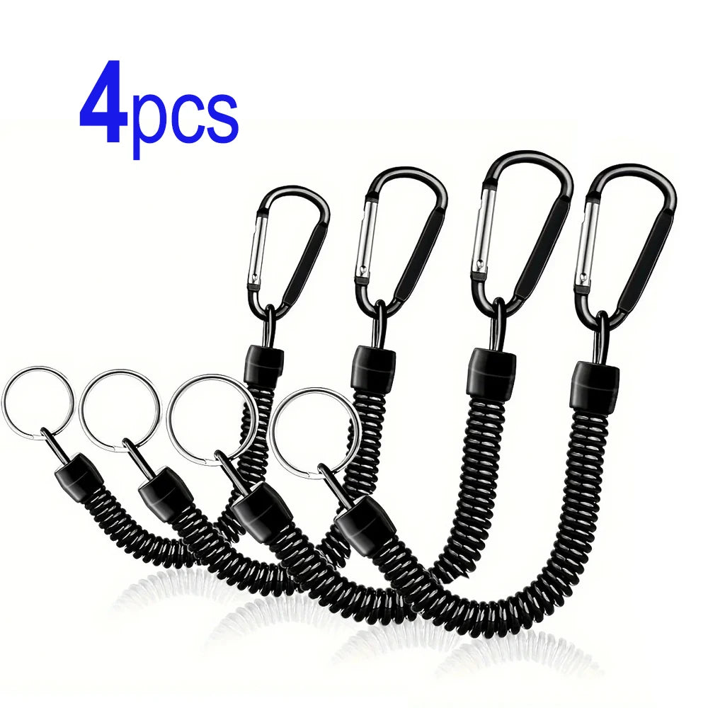 Verlängerbares Sicherheitsseil mit Karabiner für Angler