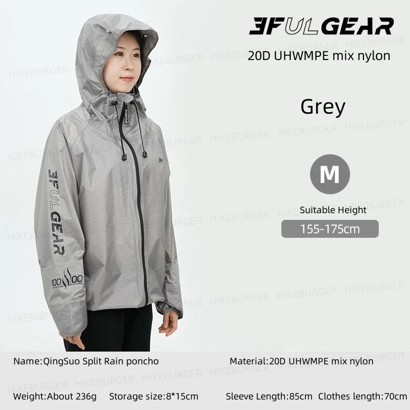 3F UL GEAR QingSuo Spilt Regenponcho - Ultraleicht