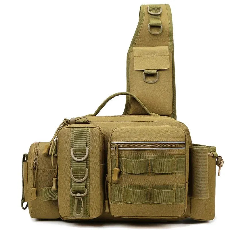Angler Rucksack mit Köderbox und Rutenhalter