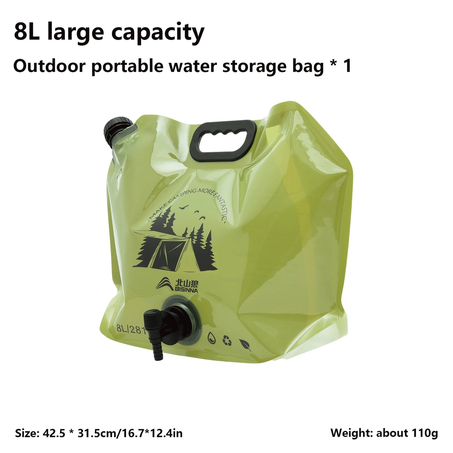 BISINNA 8L Tragbare Wasserlagerungstasche für Camping