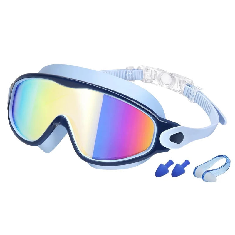Bunte Kinder-Schwimmbrille mit breitem Sichtfeld