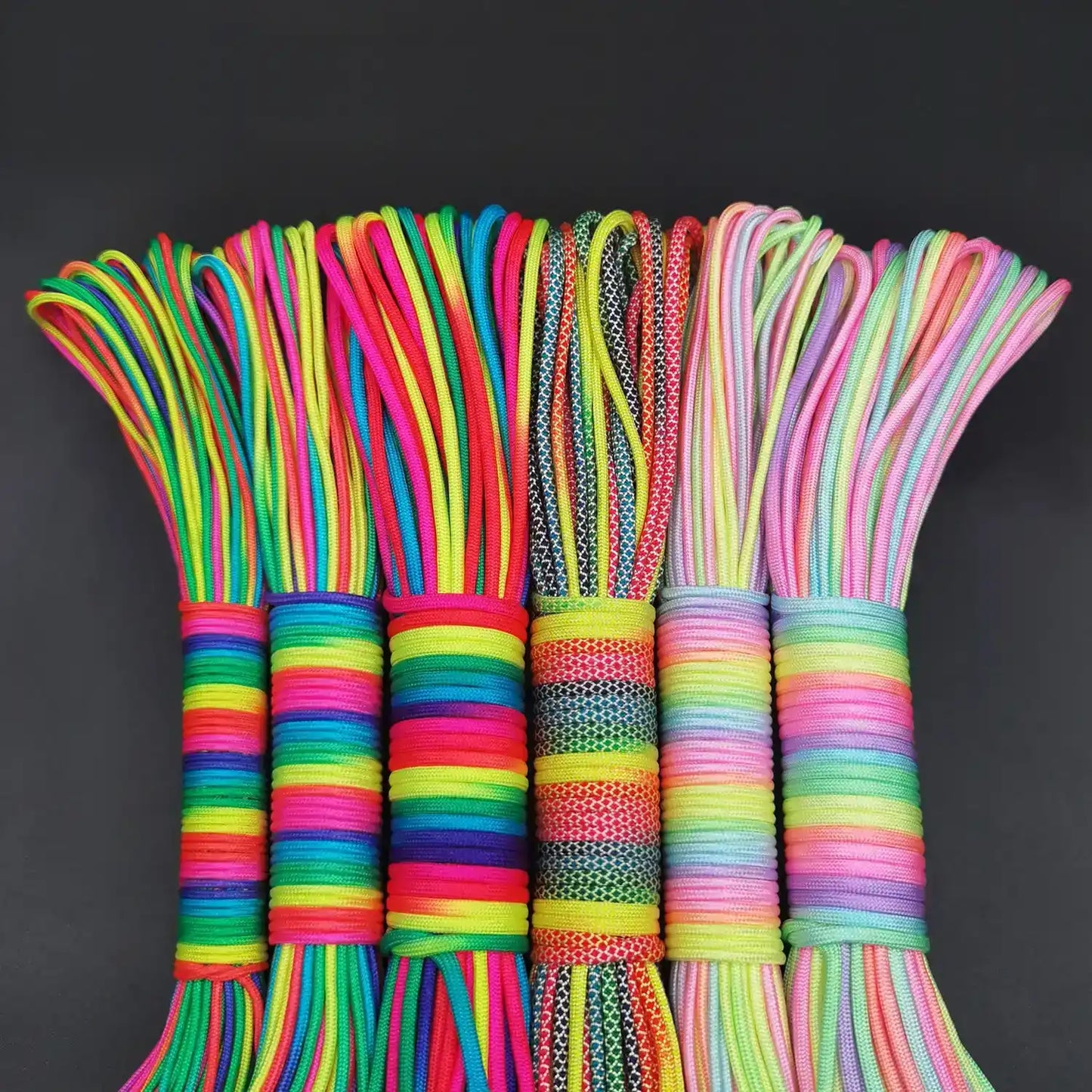 Regenbogen Paracord 7 Stränge 2mm/3mm/4mm für Camping – clever-campen Camping & Outdoor Schweiz