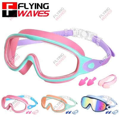 Bunte Kinder-Schwimmbrille mit breitem Sichtfeld – clever-campen Camping & Outdoor Schweiz