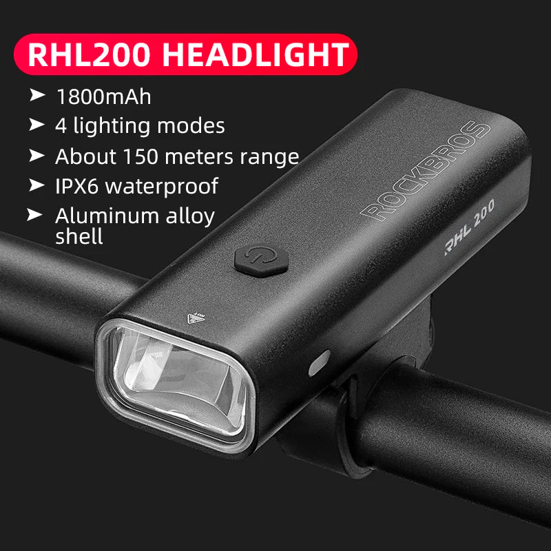 ROCKBROS 400LM LED Fahrradlampe mit Type-C Ladeanschluss