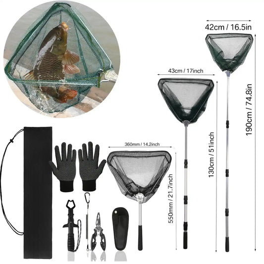 Faltbares Angelnetz mit Aluminiumgriff und Zubehör – clever-campen Camping & Outdoor Schweiz