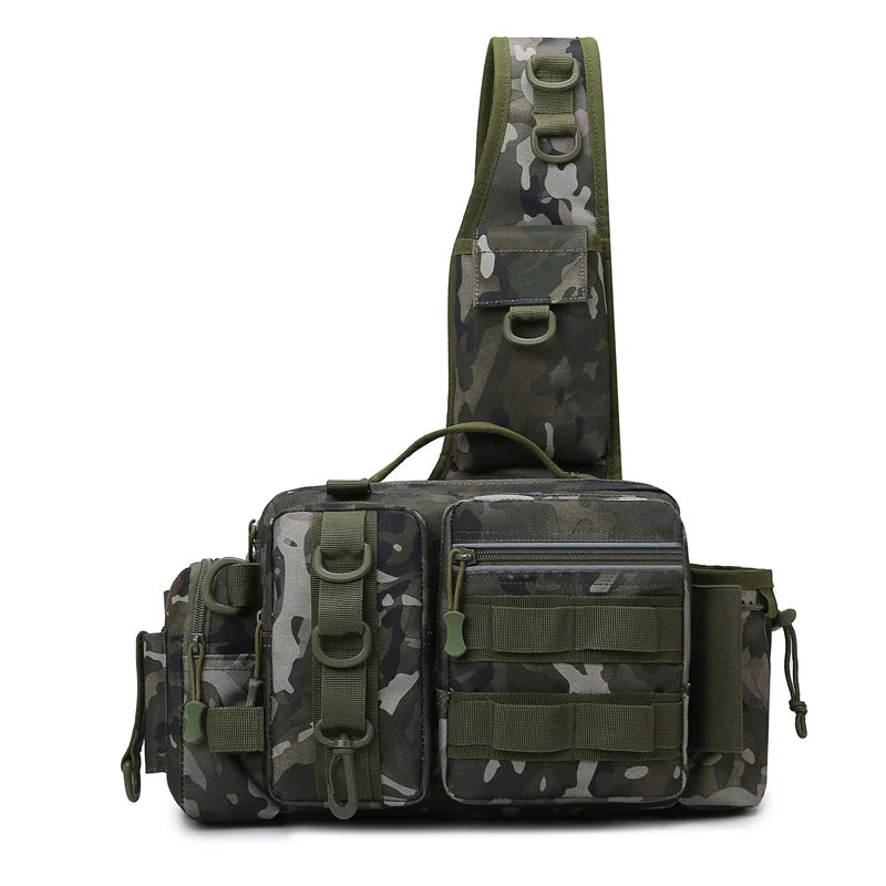 Angler Rucksack mit Köderbox und Rutenhalter