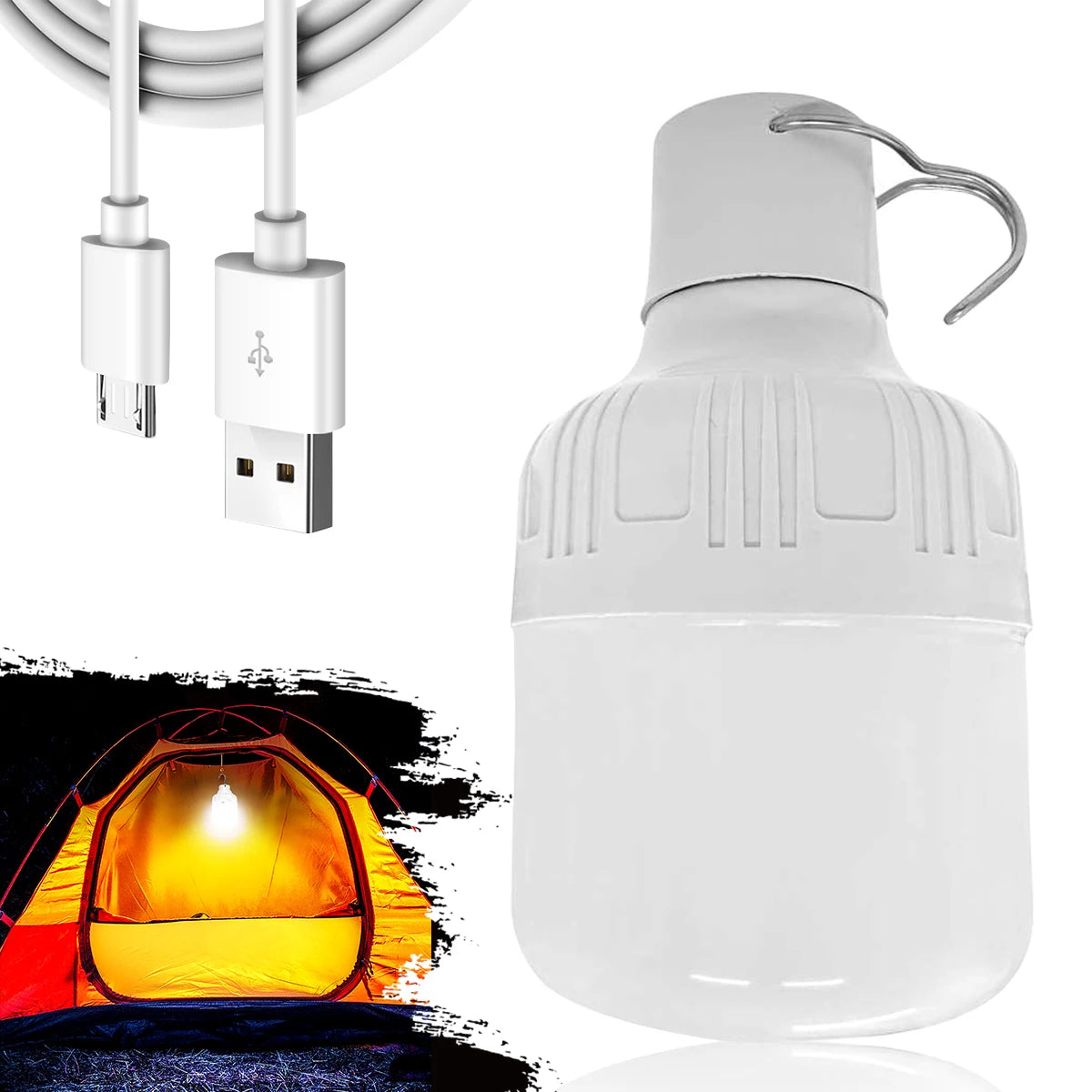 Tragbar USB-Ladbare LED-Campingleuchte für Wanderungen