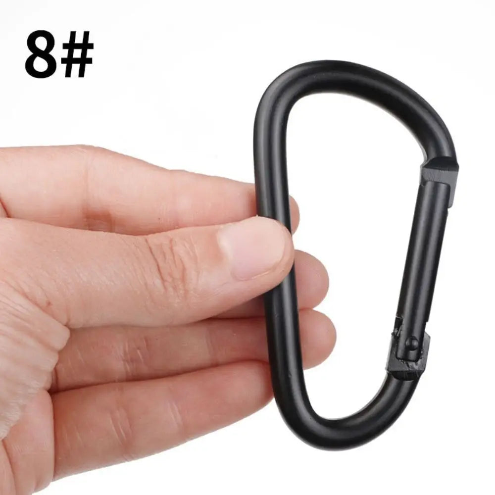 Schwarze Karabinerhaken für Camping und Outdoor