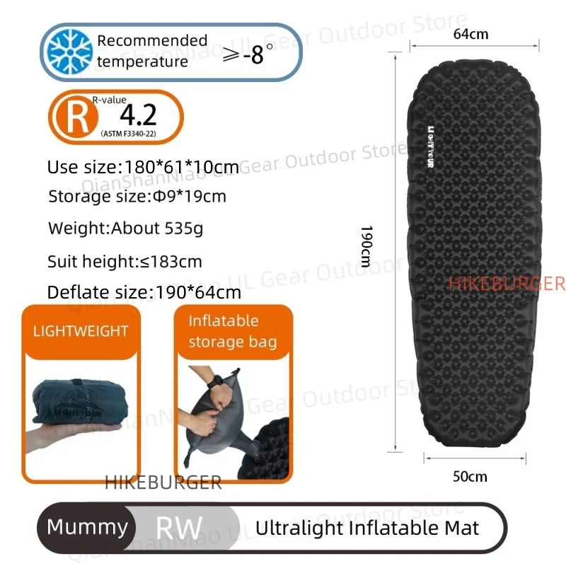Leichte Camping Luftmatratze R-Wert 7.5 für Outdoor