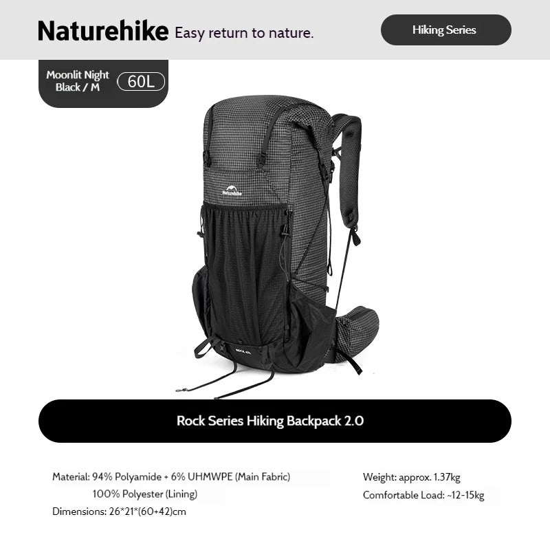 Naturehike Rock 2.0 Wanderrucksack 30L/45L/60L