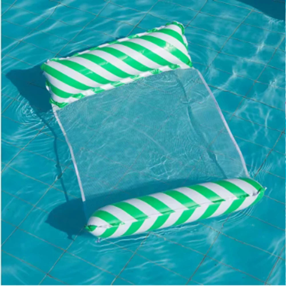Aufblasbare Wasser-Hängematte gestreift – Faltbar für Pool