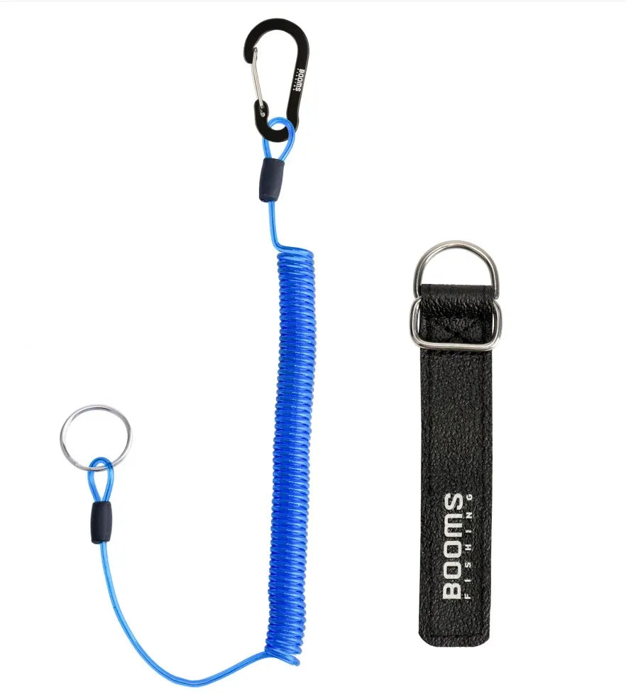 Coiled Lanyard mit Karabiner für Angelruten und Netze