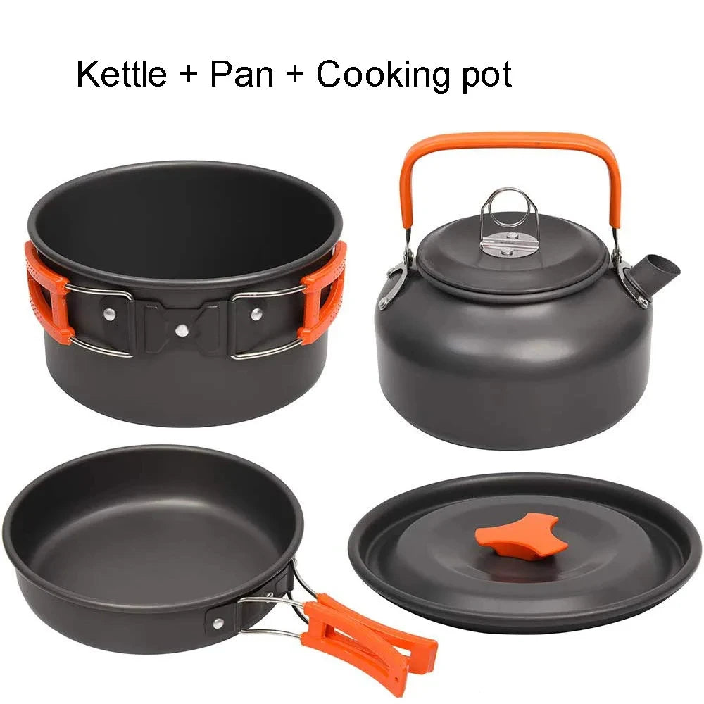 Camping Kochgeschirr Set Aluminium für Outdoor-Aktivitäten