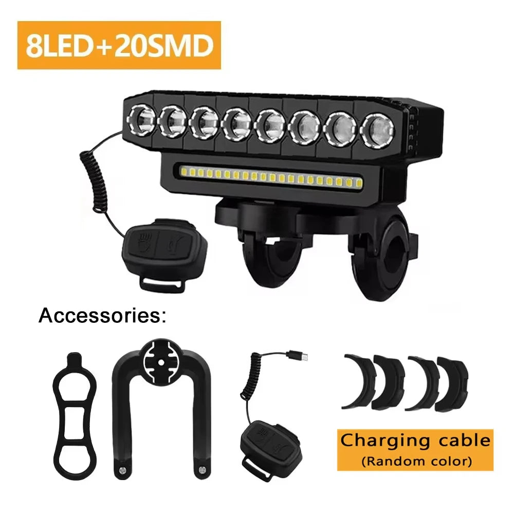 LED Fahrrad Frontlicht mit 130dB Horn – USB wiederaufladbar