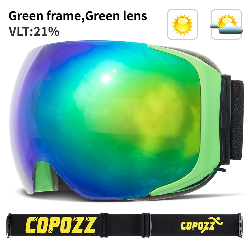 COPOZZ Magnet-Ski-Goggles mit Wechselglas und Etui