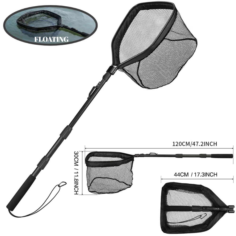 Teleskopisches Angelnetz 1.9m/1.5m/1.3m faltbar