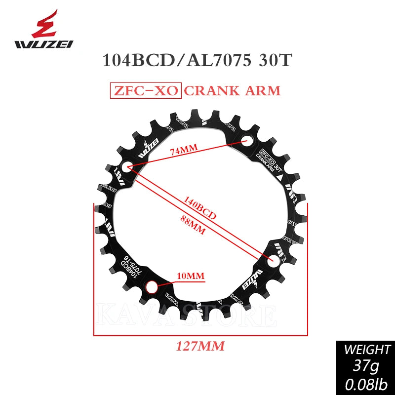 Wuzei 104BCD MTB Kettenblatt Narrow Wide 30-42T