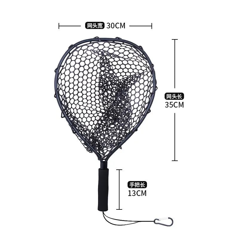 Ultraleichter Handnetz für Angler aus Aluminium und Silikon