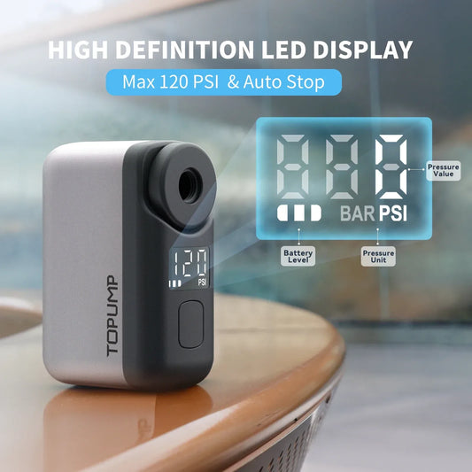 Mini Fahrradpumpe mit LED-Display 120PSI Akku – clever-campen Camping & Outdoor Schweiz
