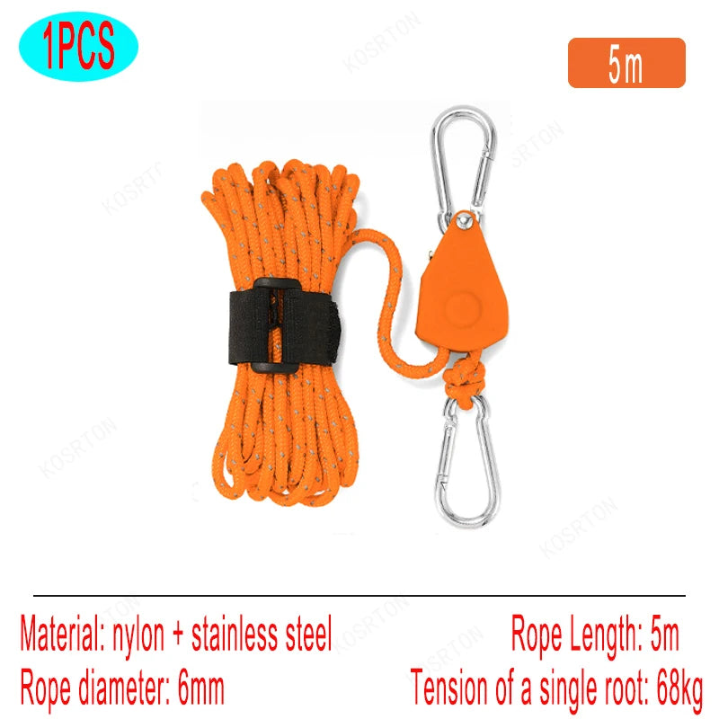 Verstellbarer Camping Seilspanner mit Karabiner 4/5m