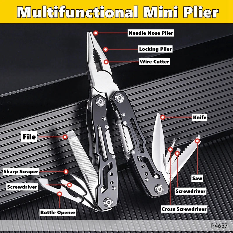 Kompaktes Mini-Multitool mit Zange und Schraubendreher