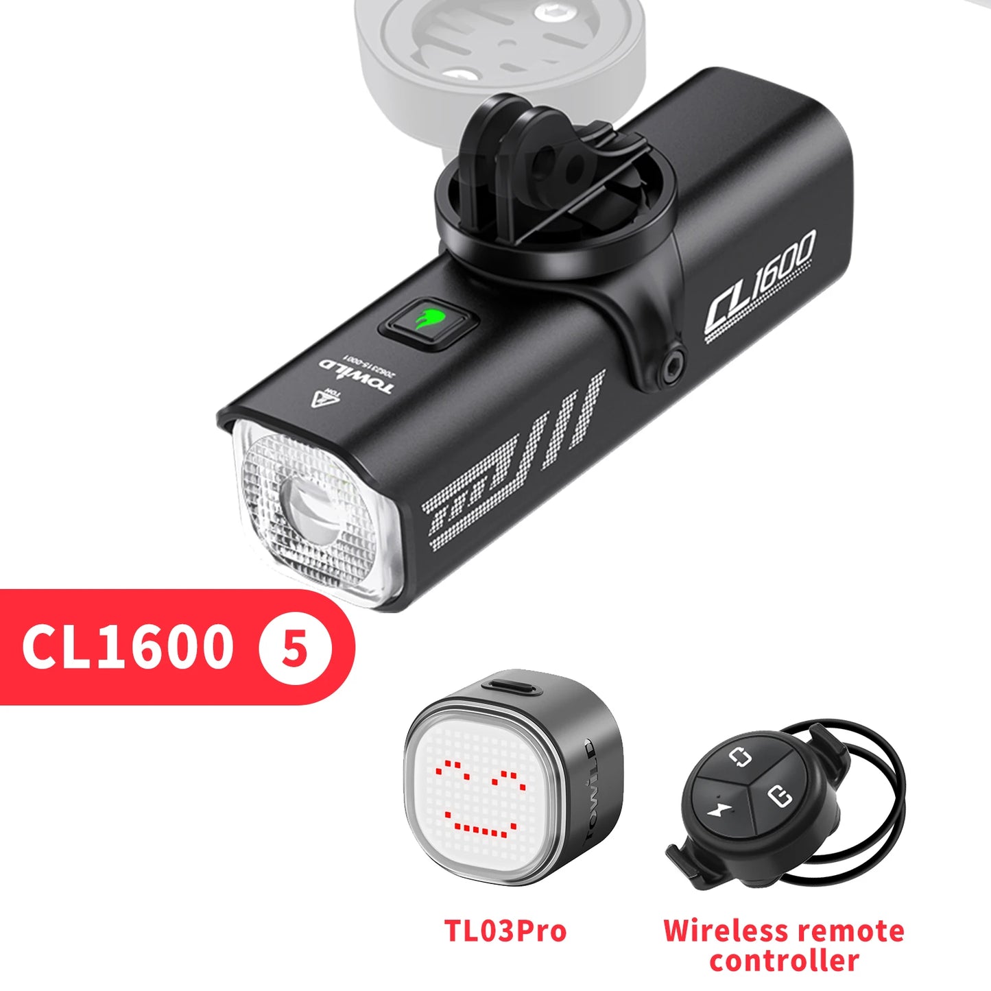 TOWILD CL1600 Fahrradlicht 5000mAh LED Aluminium IPX6