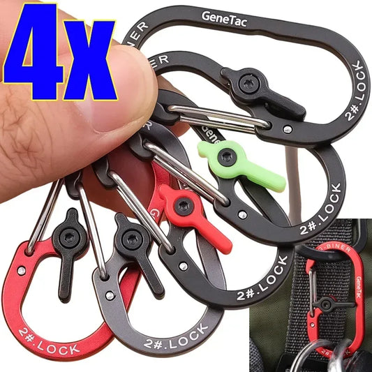 4er Set Mini Karabiner mit Schloss für Rucksäcke – clever-campen Camping & Outdoor Schweiz